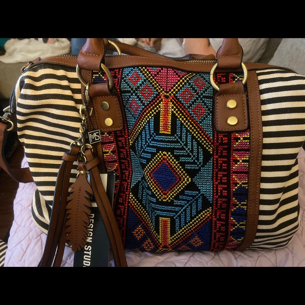 Aztec long strap purse